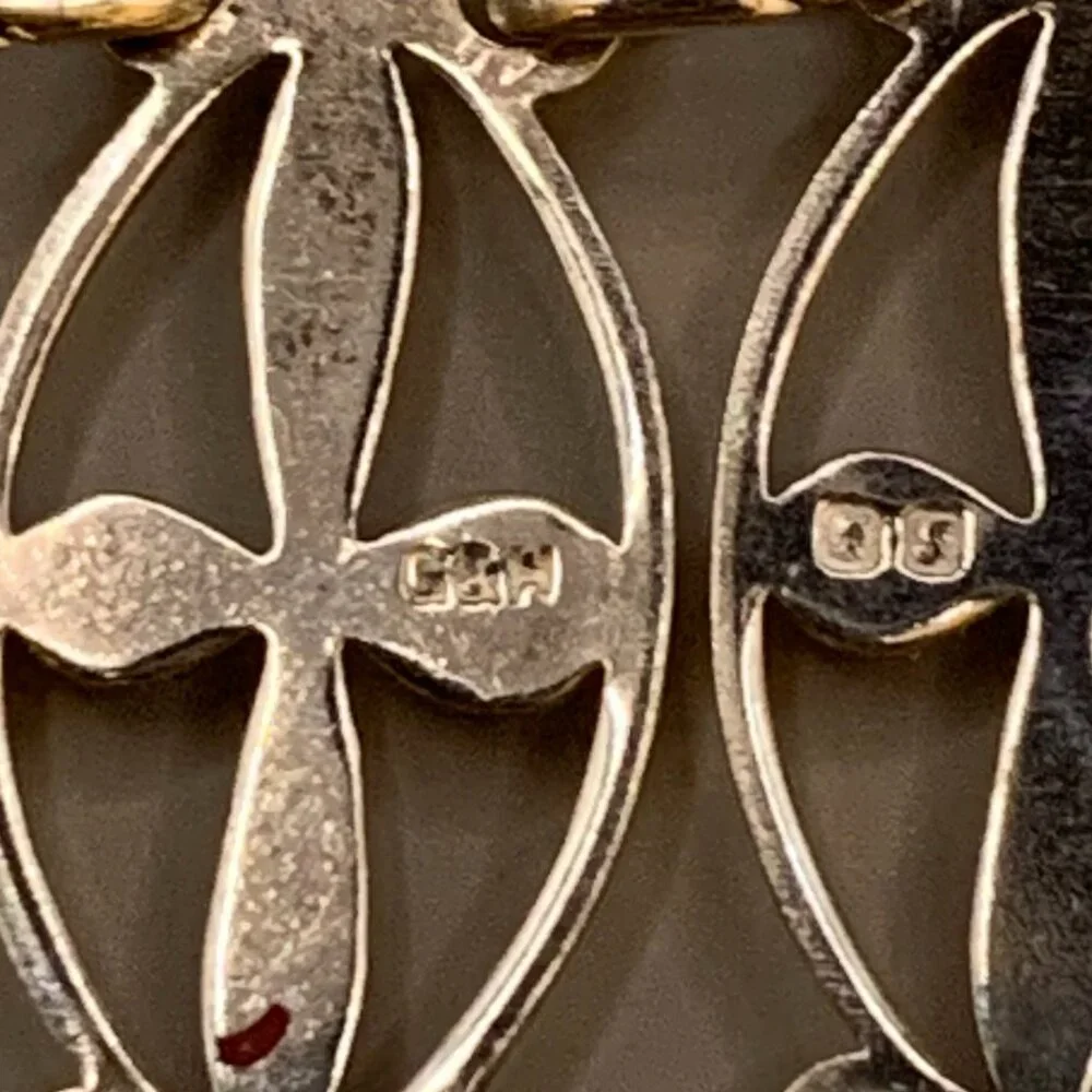Vtg English Sterling Silver 925 Cross Link Bracelet Hallmarked J538